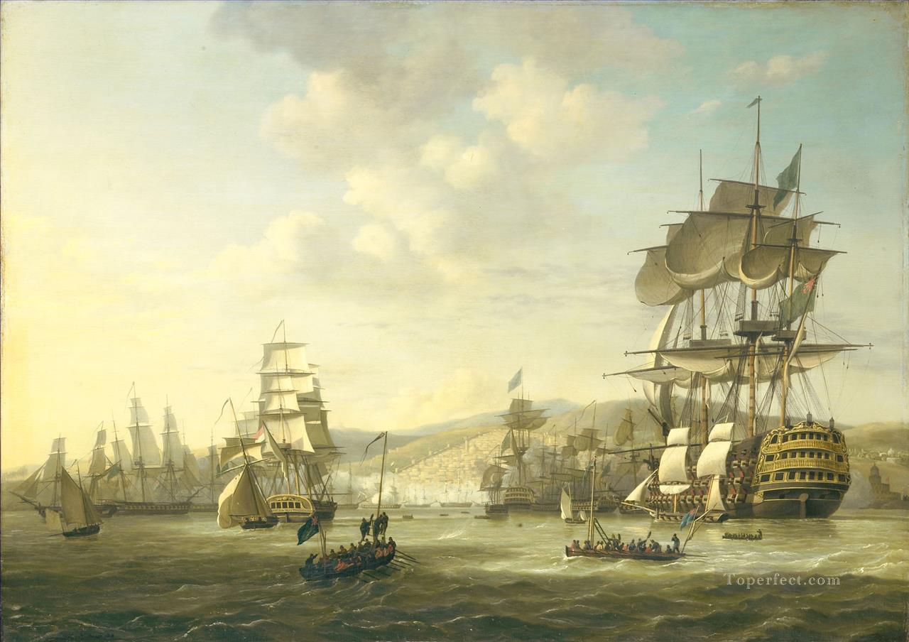 Anglo Dutch fleet in the bay of Algiers 1816 war ships Oil Paintings